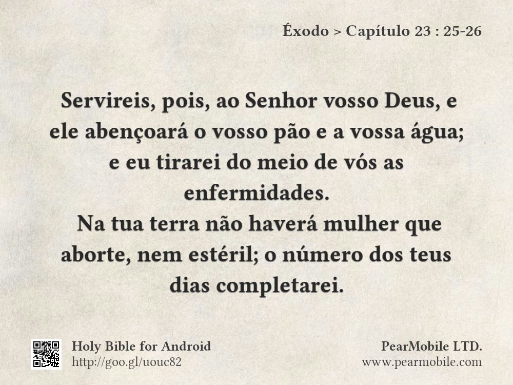 Éxodo, Capítulo 23:25-26